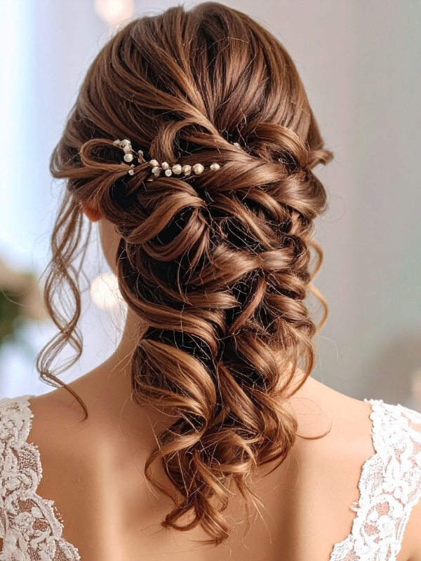 Bridal hair with Zen Hair Extensions at The Dumb Brunette Wollaton
